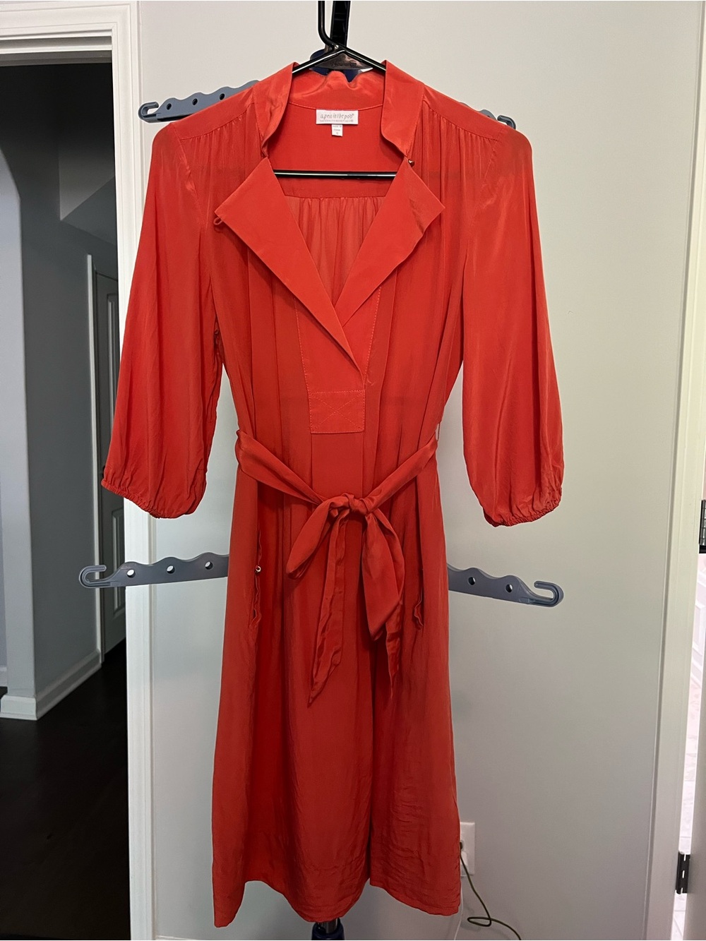 A Pea in the Pod Red Midi Tie-Waist Dress